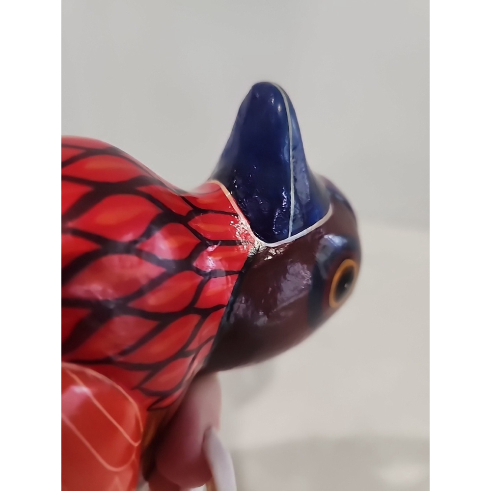 Mexican Folk Art Bird Pottery M Palacios Mexico Hand Painted Colorful 5" Tall - Picture 8 of 11